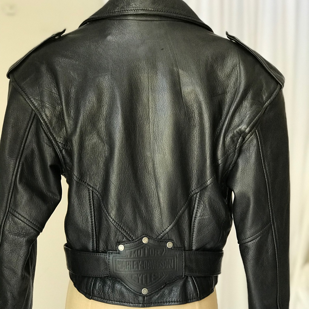 Vtg Harley Davidson Cropped Leather Jacket
